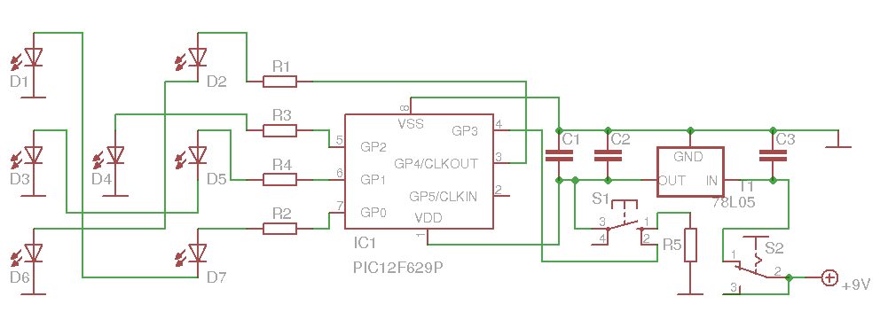schema van LED dobbelsteen